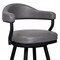 Armen Living Justin 30" Bar Height Swivel Vintage Gray Faux Leather Bar Stool with Black Metal Legs LCJTBABLVG30 - alternate 6